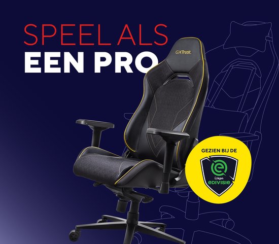 Trust GXT 721 Ruya Pro - Fauteuil gaming haut de gamme et confortable - Accoudoirs 4D - Soutien lombaire intégré - Réglable jusqu'à 150 kg - Noir