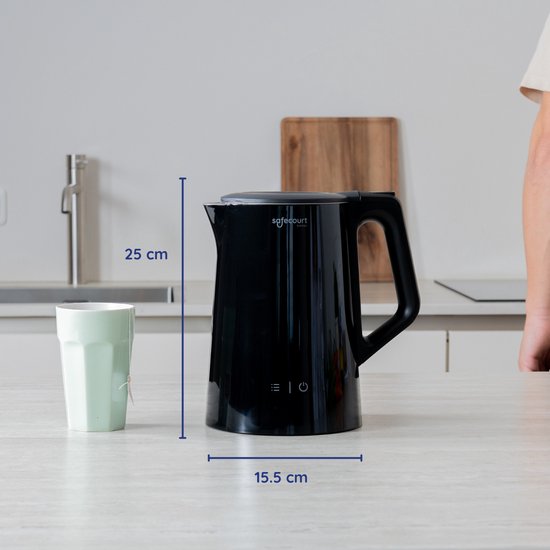 Bouilloire intelligente Safecourt Kitchen - Fonction maintien au chaud - 5 niveaux de température - 1,7 L - Noir