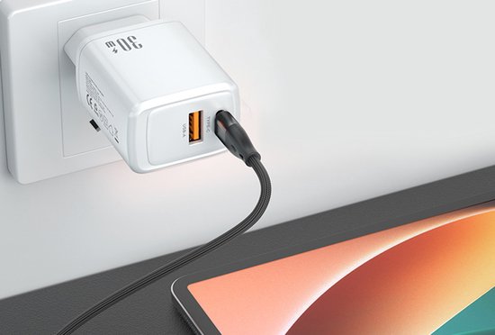 Vlectro - Adaptateur 2-en-1 pour charge super rapide - Blanc - 1 adaptateur
