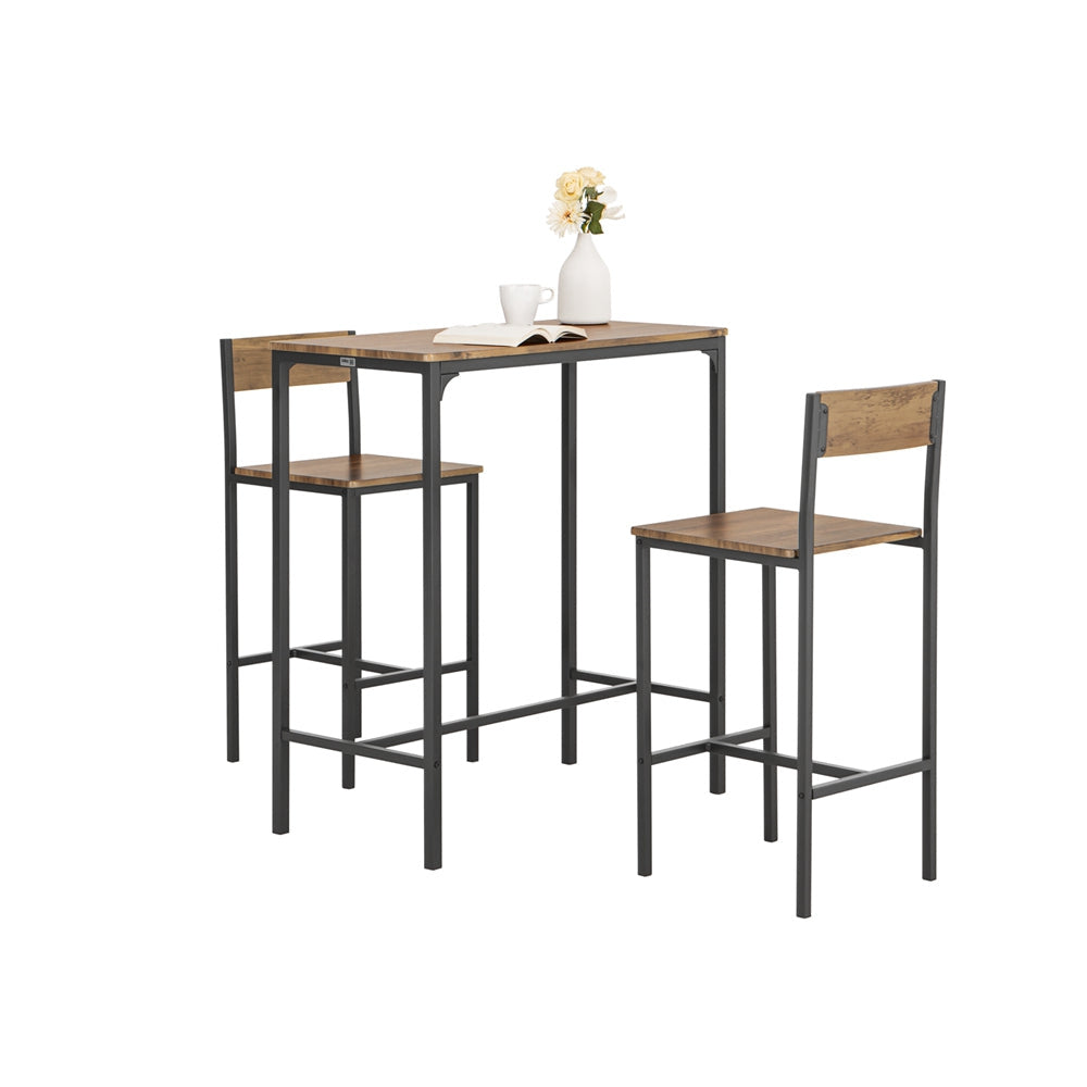 SoBuy OGT03-XL Table bistro avec 2 tabourets - Industriel - Ensemble 3 pièces