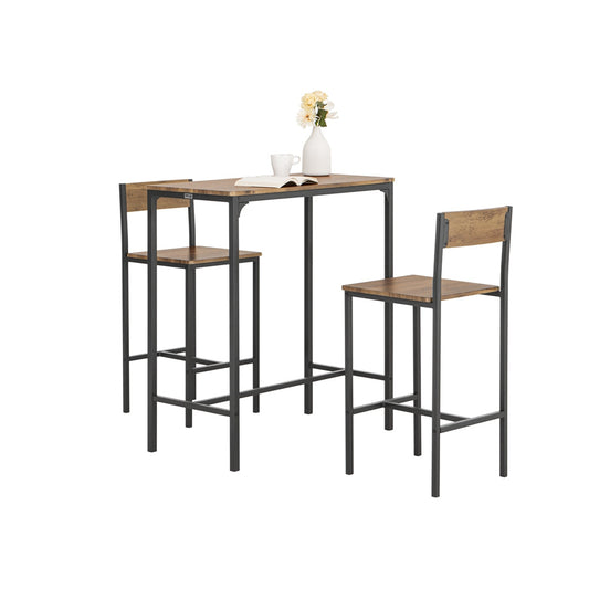 SoBuy OGT03-XL Table bistro avec 2 tabourets - Industriel - Ensemble 3 pièces