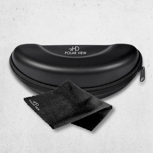 Étui rigide HD Polar View - Étui à lunettes avec chiffon de nettoyage en microfibre
