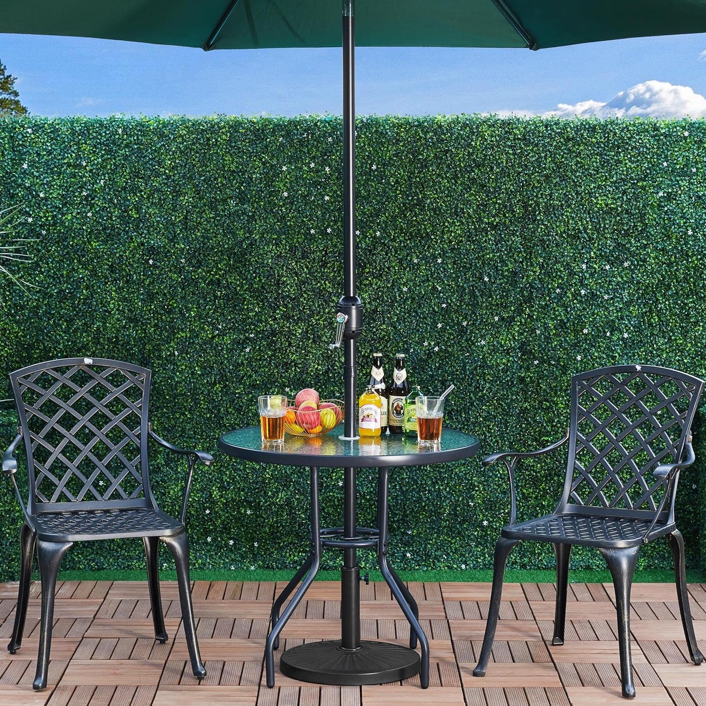 Pied de parasol rond Yaheetech - 10 kg - Ø 44,5 cm - pour mâts de parasol de 38/48 mm