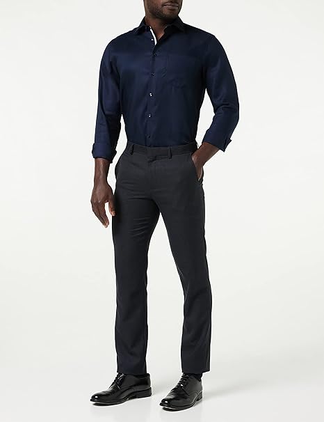 Seidensticker - 665 Chemise de travail SF Spread Kent Patch12 - taille L - Bleu foncé