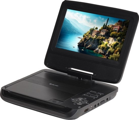 Lecteur DVD portable MT792 - Denver - Écran 7 pouces - Incl. Support d'appuie-tête - USB - Écran rotatif - Noir