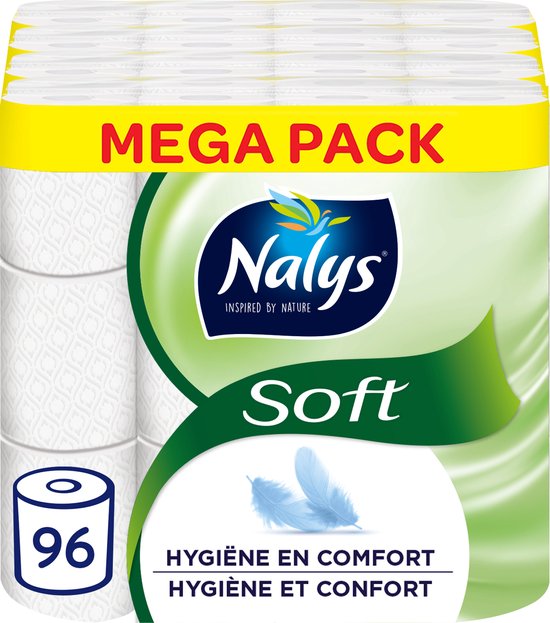 Papier hygiénique Nalys Soft White - 2 couches - 96 rouleaux