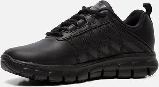 Baskets Skechers Work Relaxed Fit en cuir noir - Femmes
