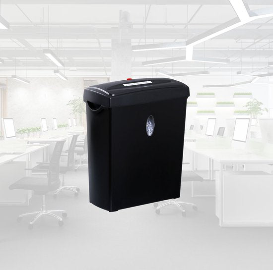 Destructeur de papier BRASQ - PS406 - Bac de collecte 11L - P4 standard - 6 feuilles - Destructeur de cartes de crédit - Noir