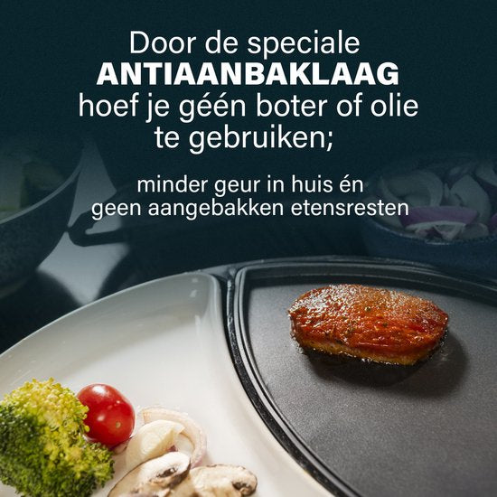 Princess Dinner4All 103082 - Set gastronomique - Gril et plaque de cuisson - 2 personnes - Lavable au lave-vaisselle - Sans PFAS