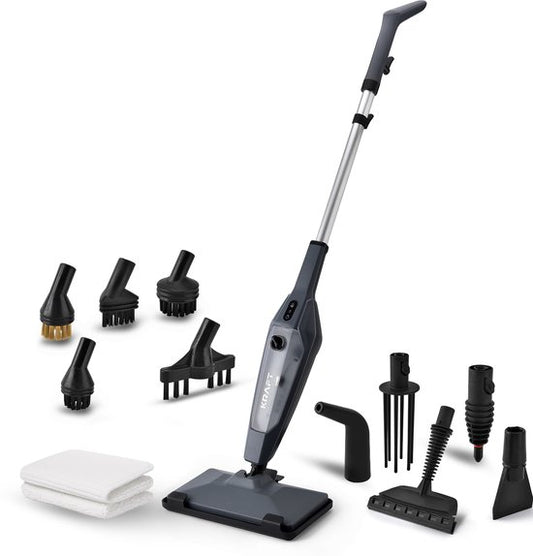 KRAFT Nettoyeur à vapeur - Nettoyeur de taches - Nettoyeur à vapeur portatif - 10 accessoires et 2 chiffons à vapeur