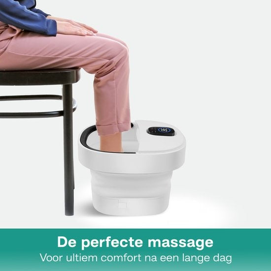 Balnéothérapie - Niceey - Bain de pieds - Masseur - Jusqu'à 48°C - Fonction bulle - Massage infrarouge - Télécommande incluse - 14L - Blanc