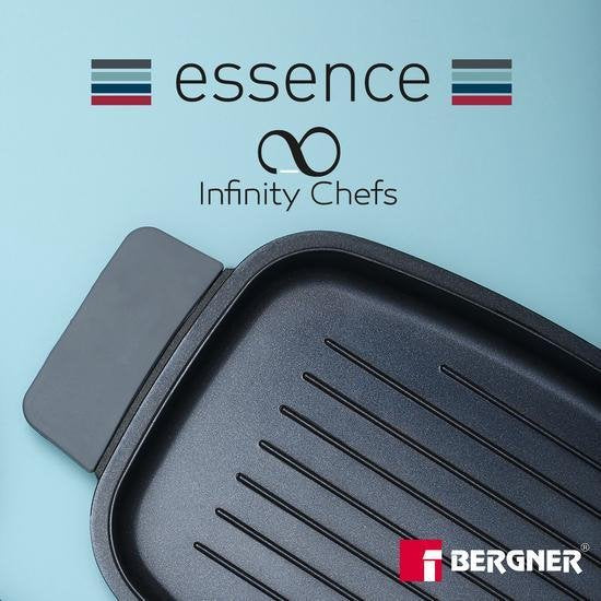 Bergner Infinity Chefs Grill Plate 42 X 22 Cm - Fonte d'aluminium - Poignées Soft-Touch