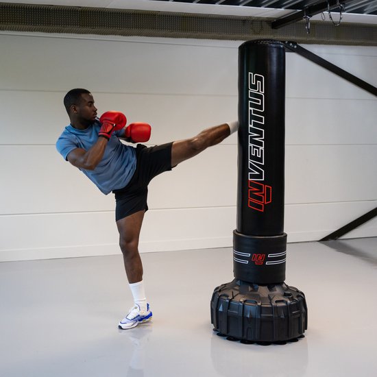 Inventus Boxing Bag Standing - 185 cm - Bâton de boxe debout - Remplissage eau / sable - Boxe et entraînement - Sac de boxe lourd - Adultes - Noir