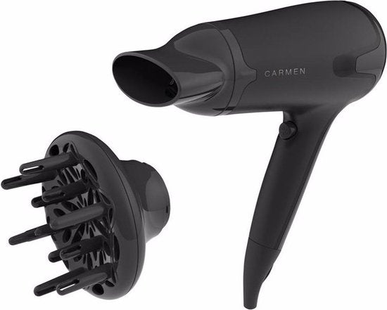 Carmen HD1695 - Sèche-cheveux - 1700W - Diffuseur - Fonction Coolshot - Noir