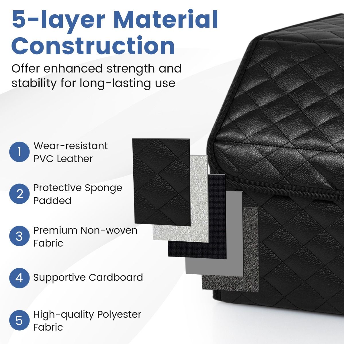 Organiseur de coffre pliable Coast - Avec couvercle - Compartiments modulables - Noir 30 x 69 x 27,5 cm