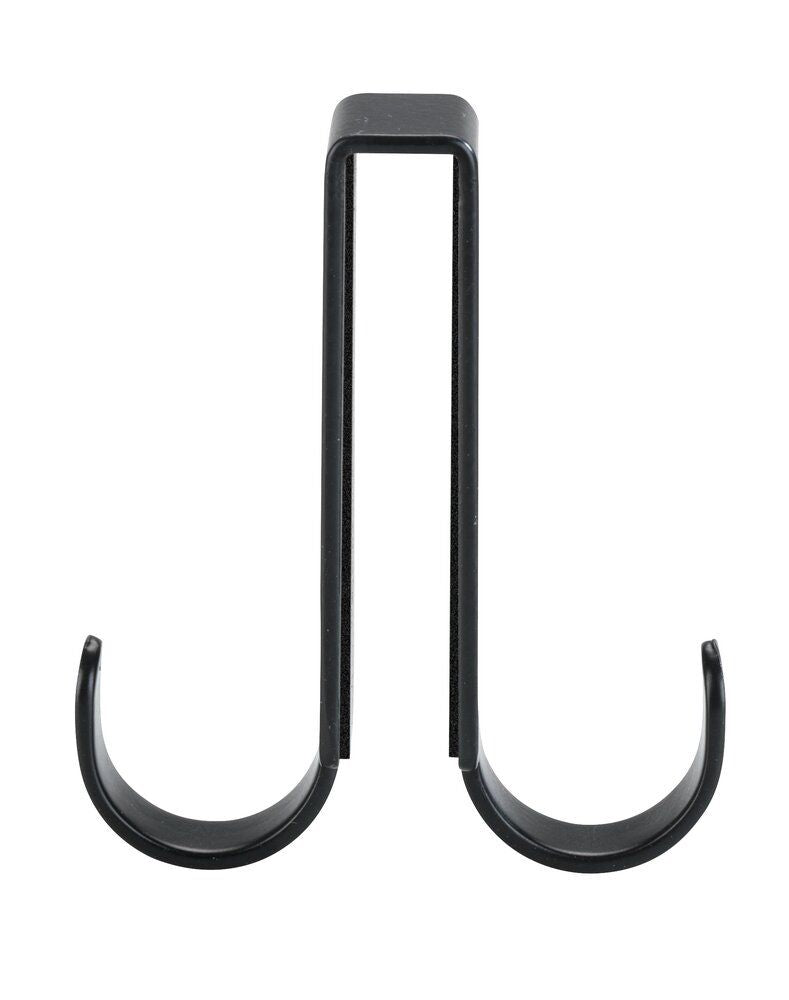 WENKO Porte-serviettes double pour douche, noir - acier inoxydable - Pour paroi de douche