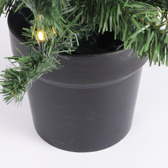 Ensemble d'arbres de Noël et de couronnes de Noël « Black Box Trees Norton » - 2 sapins de Noël artificiels et 1 couronne avec éclairage LED - Vert