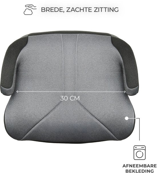 Kinderkraft I-BOOST 2 i-Size - Rehausseur - Siège auto rehausseur - 125-150 cm, 22-36 kg – 6-12 ans – Homologué R129 – Gris