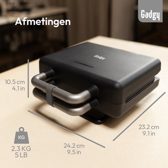 Appareil à croque-monsieur Gadgy Premium pour 2 croque-monsieur – Noir - Gril 3-en-1, appareil à croque-monsieur et gaufrier - Plaques interchangeables - 600 W - Très puissant - 2 gaufres de Bruxelles - Croque-monsieur