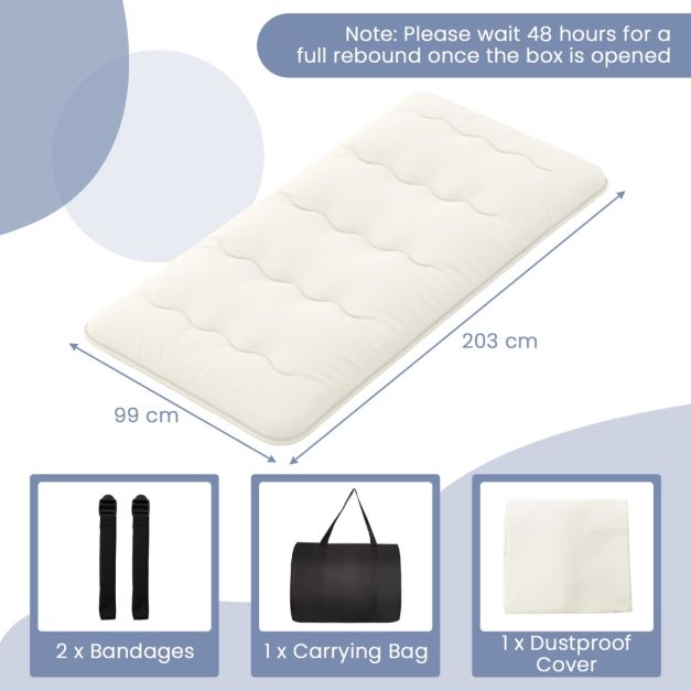 Coast Floor Mattress - Pliable - Lavable - Microfibre - 203 x 137 x 10 cm - Beige