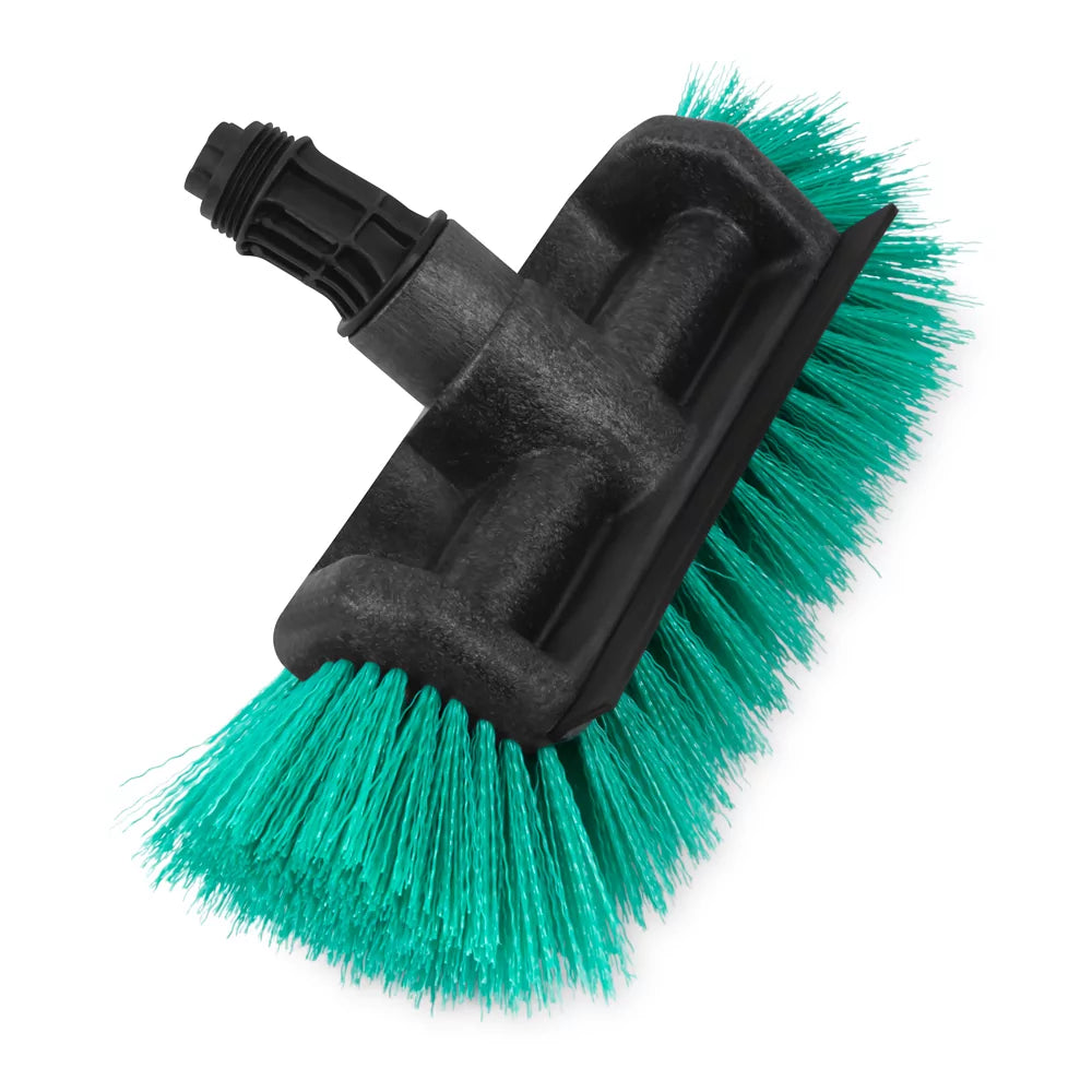 Vonroc Hard Børstehoved - Pour brosse de lavage de télescope - Nettoyage puissant - Terrasses, jantes et bateaux - Avec grattoir en caoutchouc