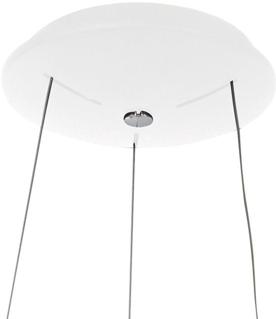 Suspension Ringlede 2695W blanche, ronde, 48 cm, hauteur réglable électriquement, en plastique et métal, Steinhauer Modern