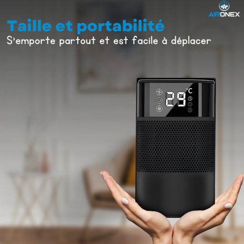 Aironex - Radiateur électrique - En céramique - 1000 W - Jusqu'à 20 m² - Noir