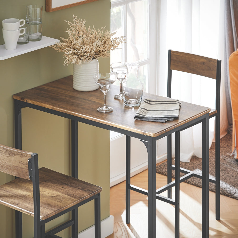 SoBuy OGT03-XL Table bistro avec 2 tabourets - Industriel - Ensemble 3 pièces