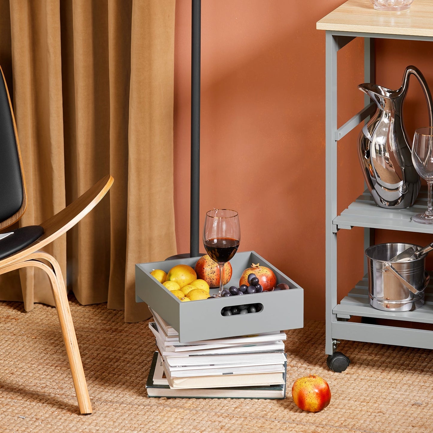 Chariot de cuisine avec 3 grands tiroirs SoBuy, 68x85x38 cm, Gris