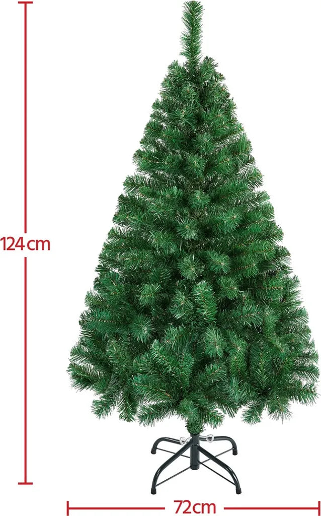 Sapin de Noël artificiel Yaheetech, 124 cm, avec socle pliable, vert