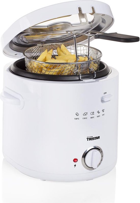 Friteuse Tristar 1,5 litre - FR-6941 - Friteuse 1 000 W - Revêtement antiadhésif - Blanc