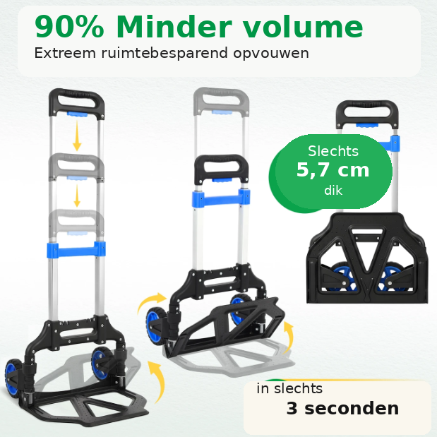 Chariot pliant Sekey en aluminium - Capacité de charge de 80 kg - 3,5 kg