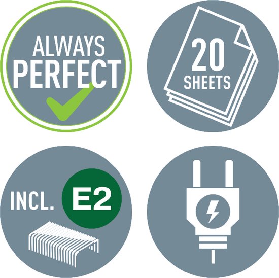 Agrafeuse électrique Leitz NeXXt pour l'agrafage sans contact - Agrafe jusqu'à 20 feuilles - Noir