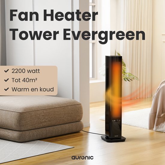 Auronic Réchaud électrique - Réchaud céramique - Réchaud tour - Chauffage 2200W - Noir