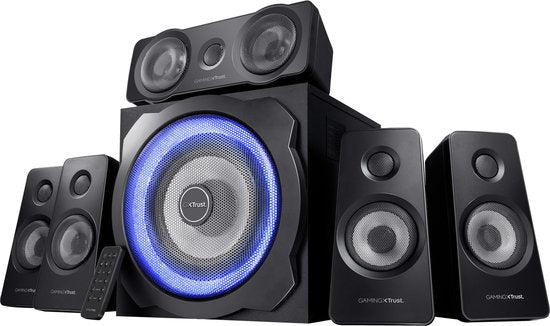 Trust GXT 658 Tytan - Ensemble d'enceintes gaming - Son surround 5.1 - Puissance de crête de 180 W - Noir