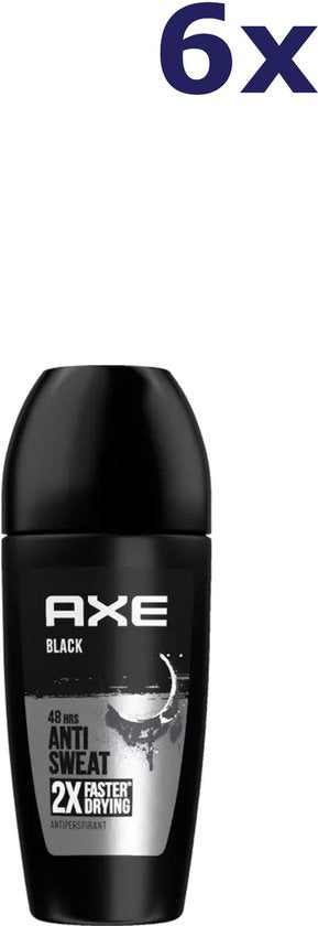 Déodorant Axe pour homme - Roll-on - Noir - 6 x 50 ml - Lot économique