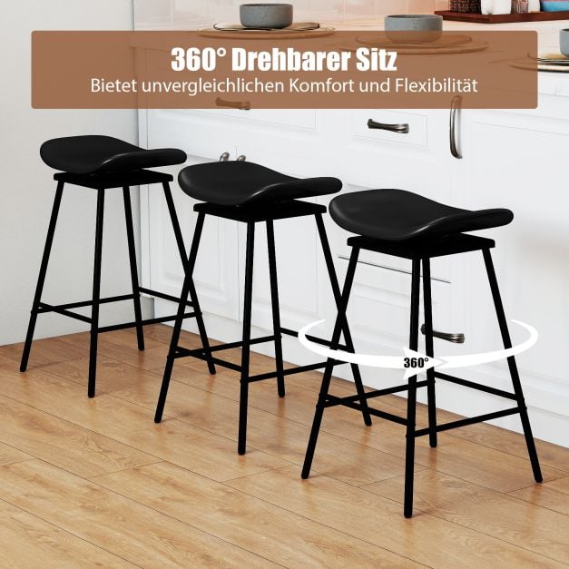 Tabourets de bar pivotants Coast – Lot de 2 – 43 x 45 x 71,5 cm – Marron et noir