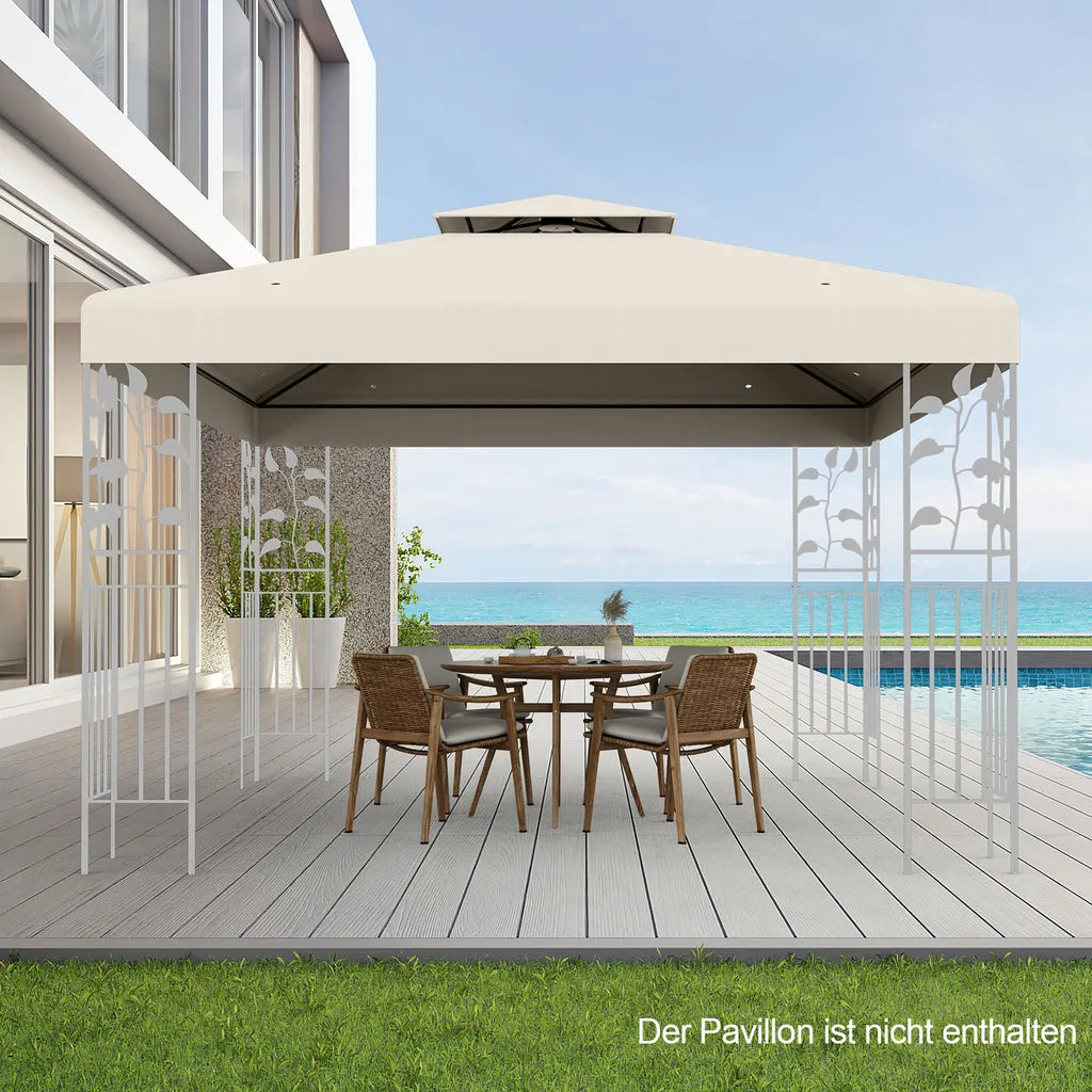 Toit de remplacement Coast - Résistant aux intempéries - 3x3 M - Trous de drainage et attaches Velcro inclus - Beige
