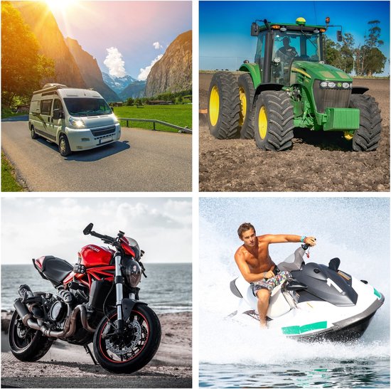 Toolland Chargeur de batterie 12/24 V, avec booster/aide au démarrage 9 A, avec protection thermique contre les surcharges, ampèremètre - boîtier métallique, rouge