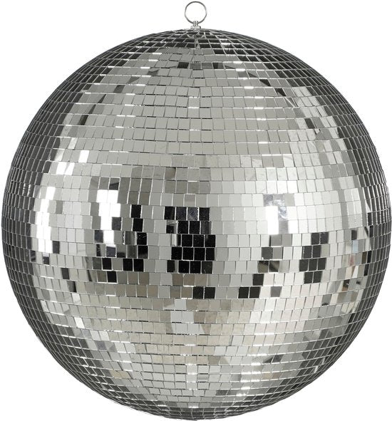 Décoration de Noël Mica Decorations Discobal - Boules de Noël pour une décoration de Noël chaleureuse à la maison - Décoration de sapin de Noël à effet miroir - Ø 50 cm - Argent - Pré-montée