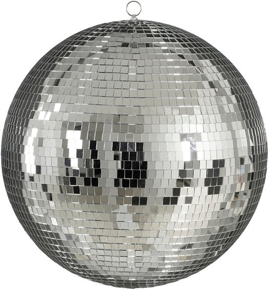Décoration de Noël Mica Decorations Discobal - Boules de Noël pour une décoration de Noël chaleureuse à la maison - Décoration de sapin de Noël à effet miroir - Ø 50 cm - Argent - Pré-montée