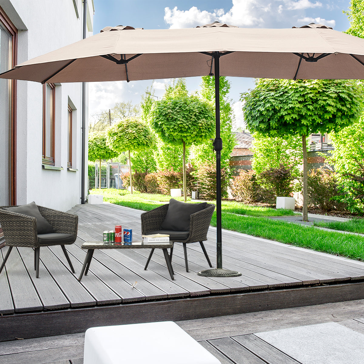 Parasol double Coast - Ø480 cm - Beige
