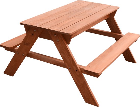 Table de pique-nique Sunny Dave « Zand & Water » en marron pour enfants - Table de pique-nique multifonctionnelle avec 2 bacs amovibles en plastique - Bois certifié FSC