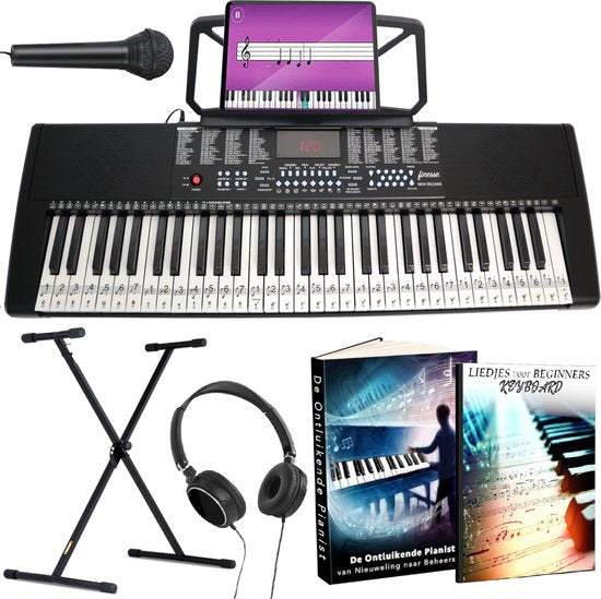 Finesse Keyboard Piano met Standaard - 61 Keys - New Orleans Model