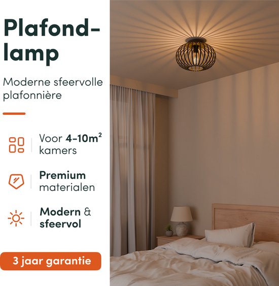 Plafonnier Nolt Noir - Plafonnier E27 Lampe - Industriel - ⌀ 30cm