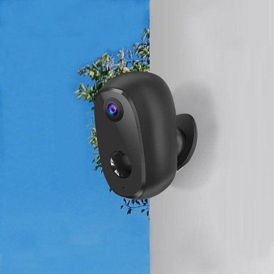 Caméra de sécurité extérieure sans fil sur batterie - avec application wifi & vision nocturne, carte sd et support - Smart Home Security