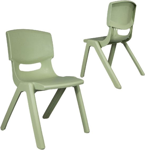 Chaise haute en plastique vert pastel