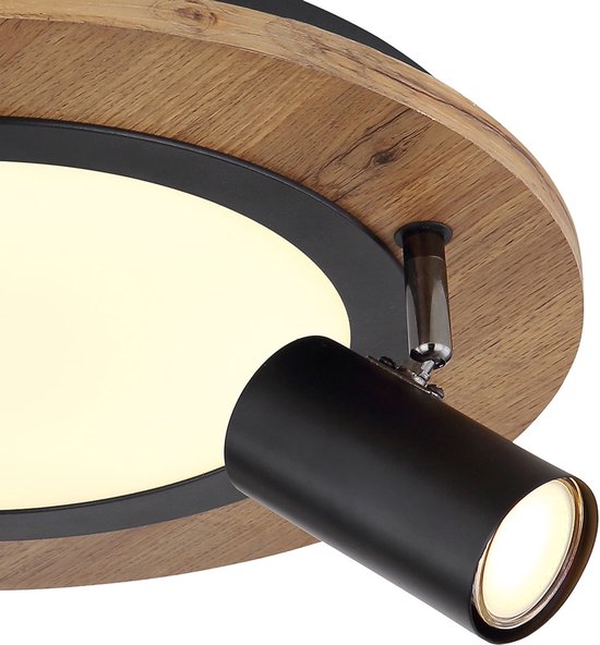 Globo - plafonnier - Kassu - noir naturel - métal - Ø 40 cm - LED - 67307D
