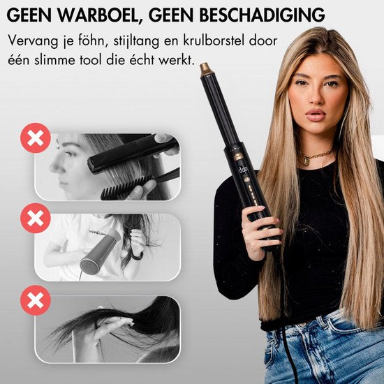 Sansbeauté® 9-in-1 Airstyler with Diffuser - Multistyler - Brosse sèche-cheveux cheveux courts - Boucleur - Styler les cheveux - Sèche-cheveux - Brosse chauffante - Brosse à boucler - Fer à boucler - Lisseur de cheveux - Brosse de coiffure - 5 en 1 Hairst