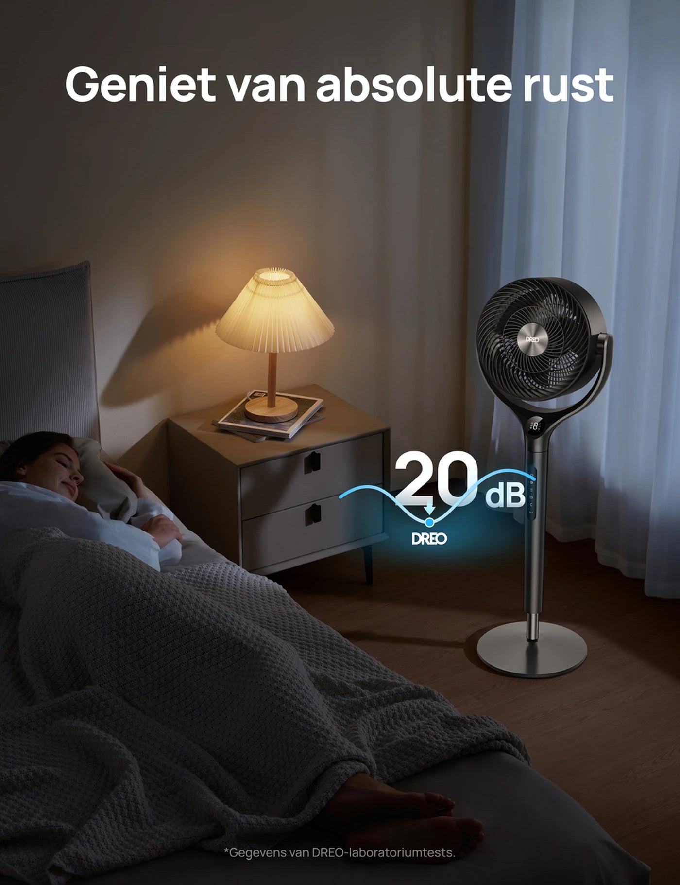 Ventilateur à circulation d'air Dreo Turbo DR-HPF022 - Ventilateur sur pied - 9 vitesses et 6 modes - Télécommande - Oscillation à 120° - Hauteur : 94-107 cm